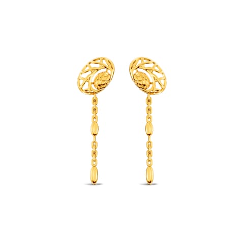 Lattice Loop Gold Drop Earrings Lattice Loop Gold Drop Earrings