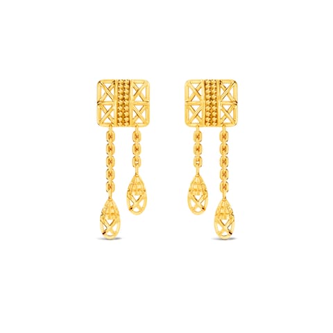 Gleaming Matrix Gold Drop Earrings