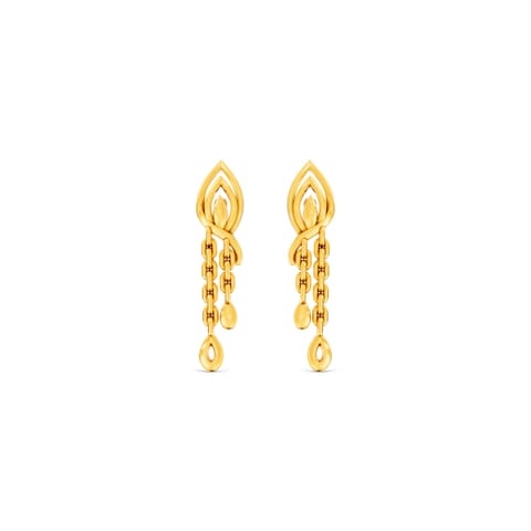 Gilded Feather Gold Drop Earrings