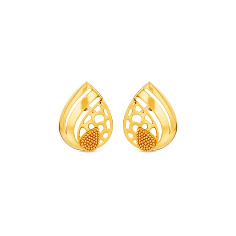 Webbing Pear Gold Stud Earrings Webbing Pear Gold Stud Earrings