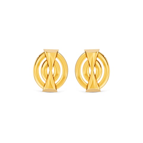 Sphere Fusion Gold Stud Earrings