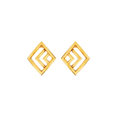 Frame Cutout Gold Stud Earrings