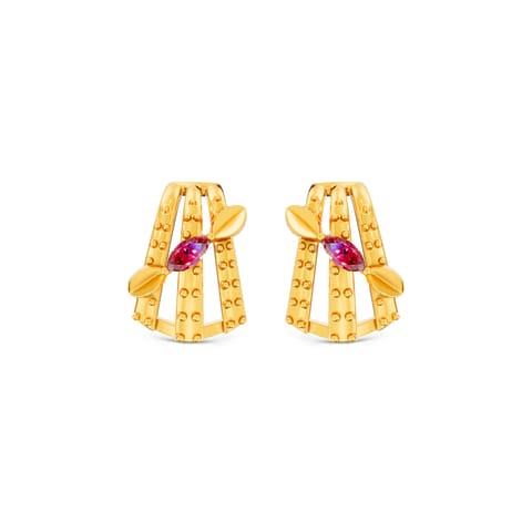 Red Crossover Gemstone Stud Earrings Red Crossover Gemstone Stud Earrings