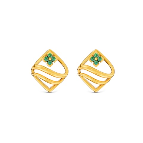 Blooms In Square Gemstone Stud Earrings Blooms In Square Gemstone Stud Earrings