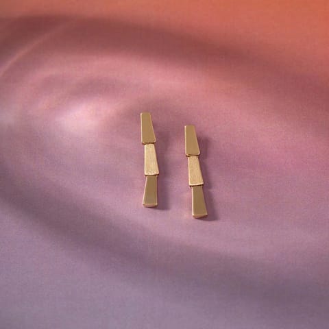 Bold Disc Gold Drop Earrings