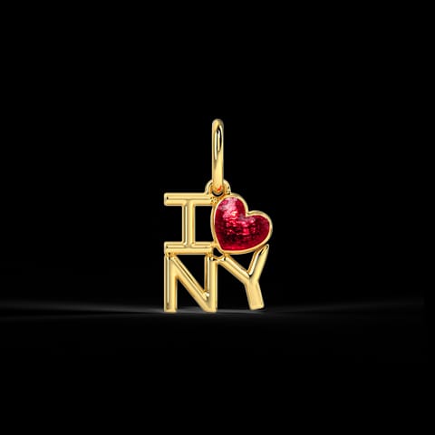 I Love NY Gold Travel Charm