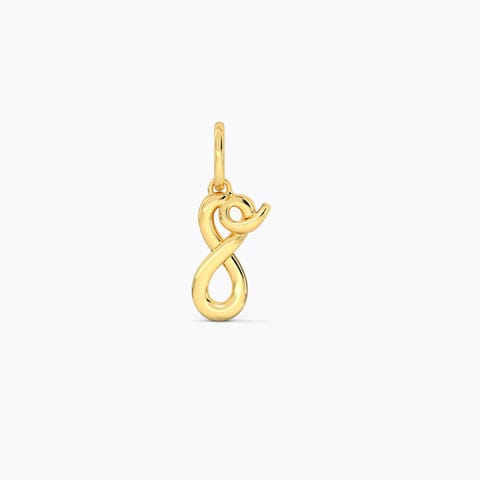 Number 8 Gold Cursive Charm