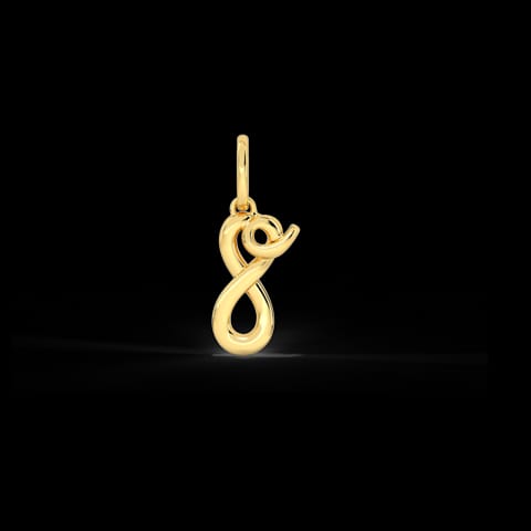 Number 8 Gold Cursive Charm