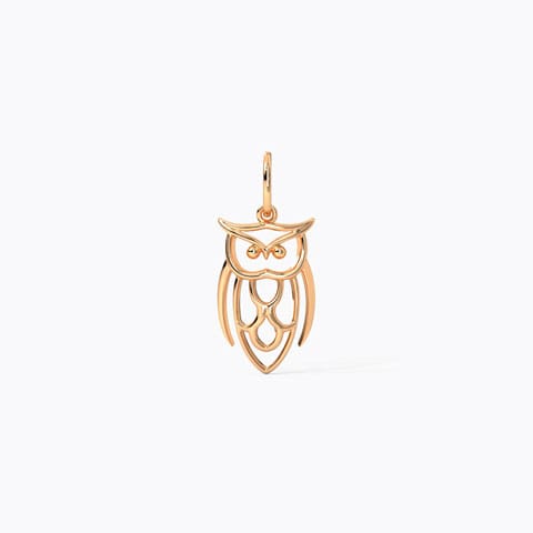 The Wise Owl Gold Charm