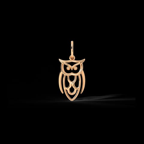 The Wise Owl Gold Charm