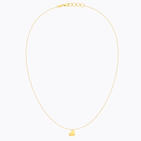 Classic Edgy Heart Gold Necklace