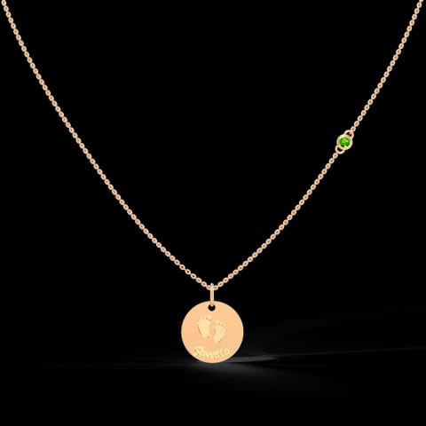 Footprints Personalised Gemstone Necklace Footprints Personalised Gemstone Necklace