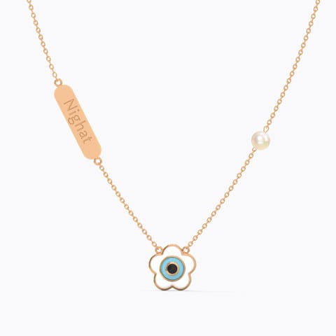 Evil Eye Personalised Gemstone Necklace Gold,Gemstone Necklaces 14 Karat Rose Gold Evil Eye Personalised Gemstone Necklace