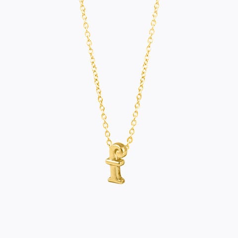 Classic Alphabet F Gold Necklace Gold Necklaces 14 Karat Yellow Gold Classic Alphabet F Gold Necklace