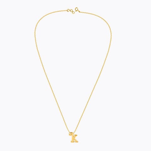 Classic Alphabet K Gold Necklace