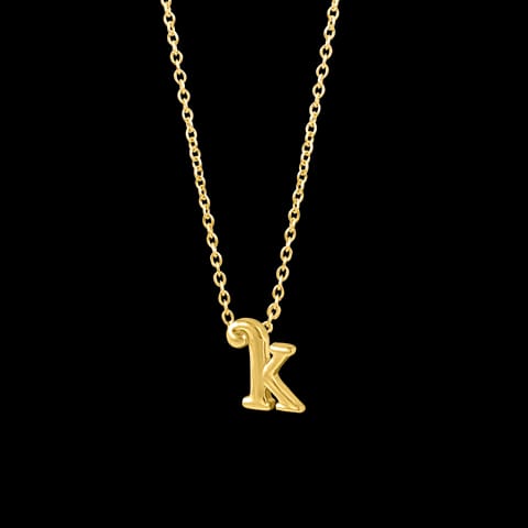 Classic Alphabet K Gold Necklace