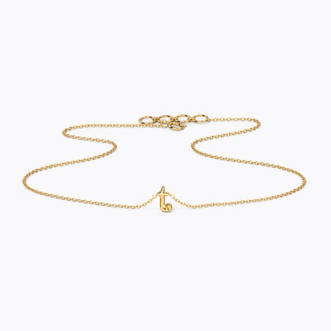Classic Alphabet T Gold Necklace