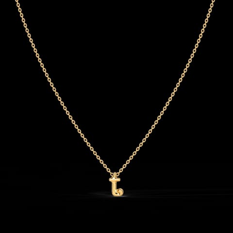 Classic Alphabet T Gold Necklace