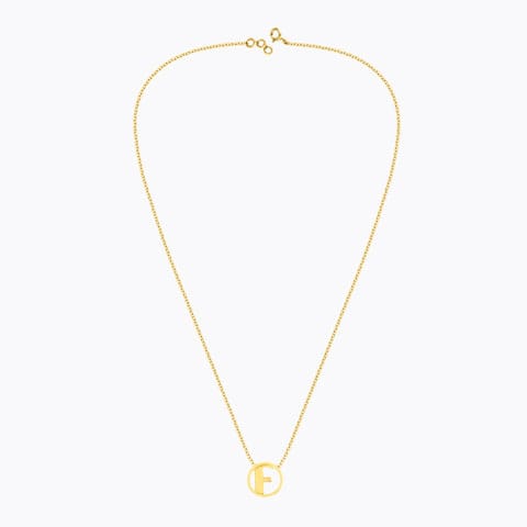 Artsy Alphabet F Gold Necklace Artsy Alphabet F Gold Necklace