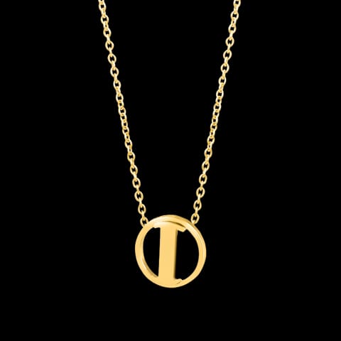 Artsy Alphabet I Gold Necklace Artsy Alphabet I Gold Necklace