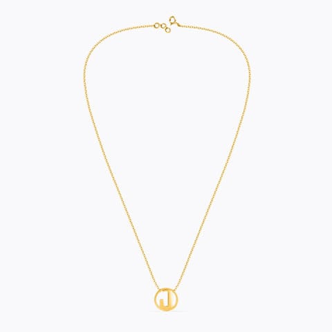 Artsy Alphabet J Gold Necklace