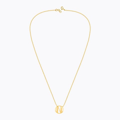 Artsy Alphabet N Gold Necklace Artsy Alphabet N Gold Necklace