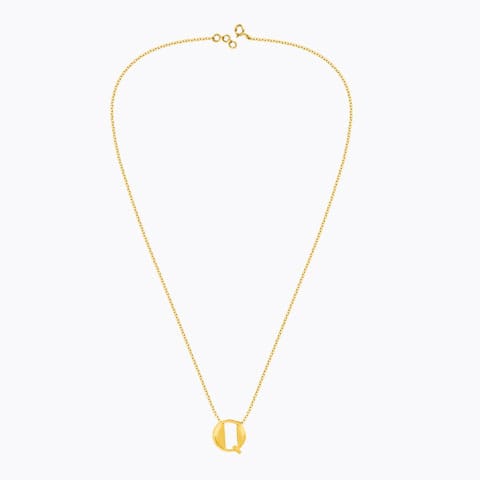 Artsy Alphabet Q Gold Necklace