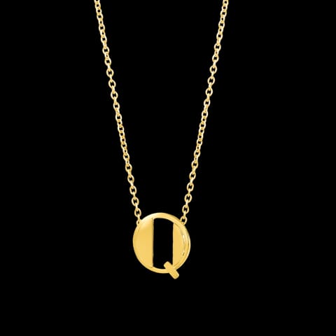 Artsy Alphabet Q Gold Necklace