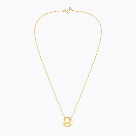 Artsy Alphabet R Gold Necklace