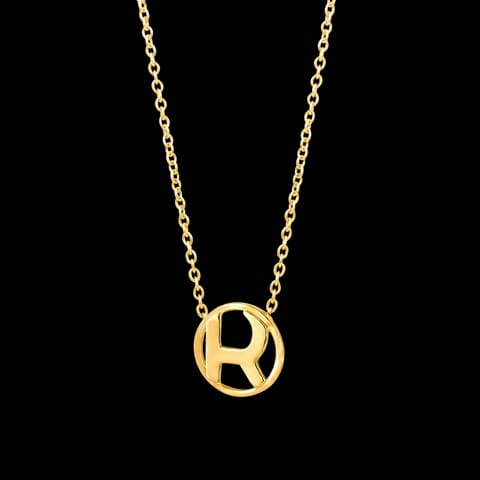 Artsy Alphabet R Gold Necklace