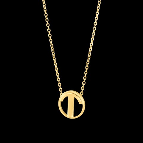 Artsy Alphabet T Gold Necklace Artsy Alphabet T Gold Necklace