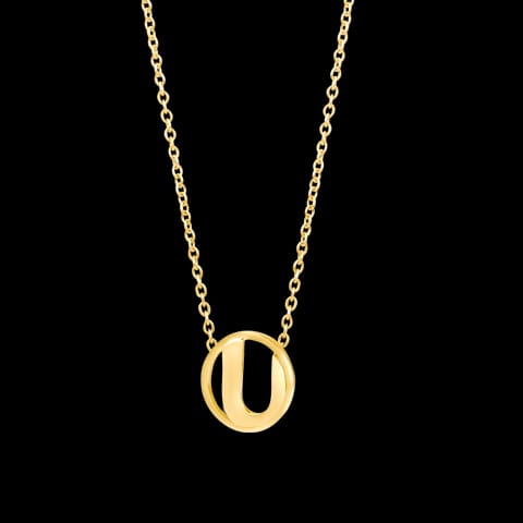 Artsy Alphabet U Gold Necklace
