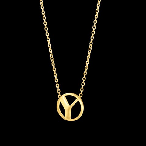 Artsy Alphabet Y Gold Necklace