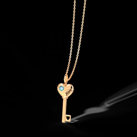 Aqua Amore Gemstone Key Necklace Aqua Amore Gemstone Key Necklace