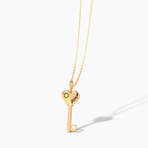 Peridot Amore Gemstone Key Necklace Peridot Amore Gemstone Key Necklace