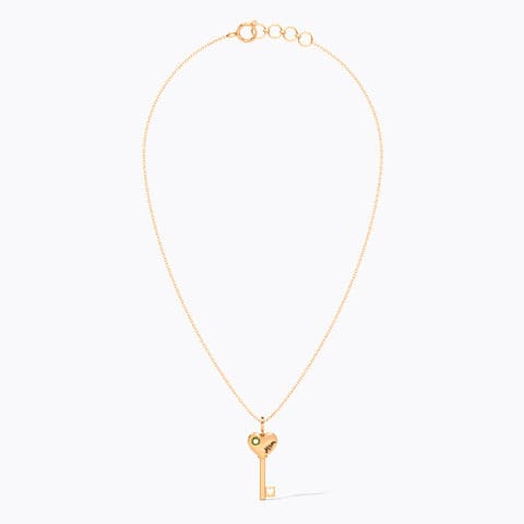 Peridot Amore Gemstone Key Necklace Peridot Amore Gemstone Key Necklace