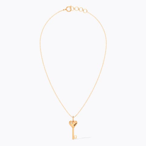 Citrine Amore Gemstone Key Necklace Citrine Amore Gemstone Key Necklace