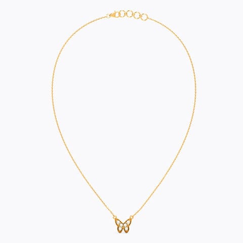 Teeny Butterfly Pearl Necklace