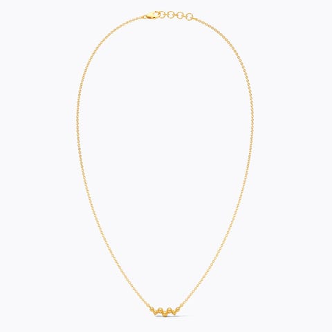 Zig Zag Beaded 9KT Gold Necklace