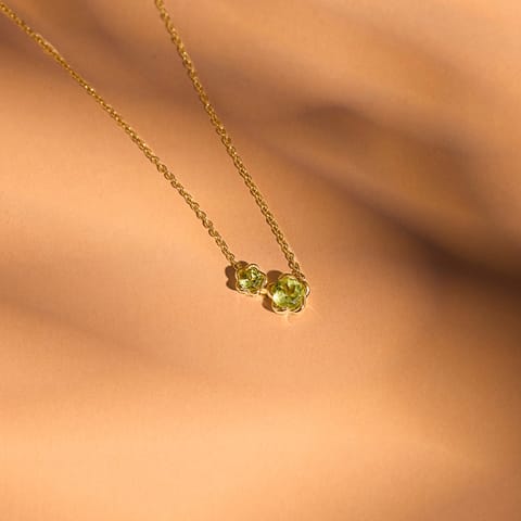 Sage Floral 9KT Gemstone Necklace