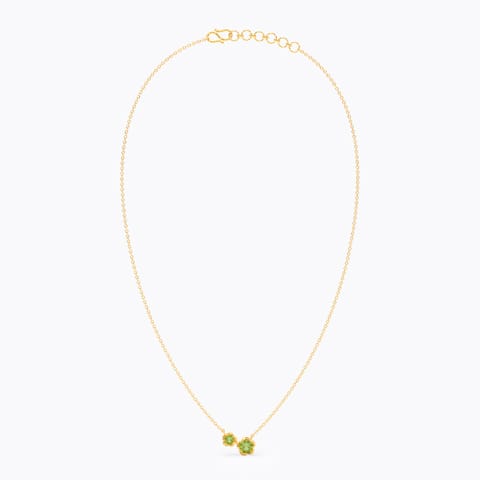 Sage Floral 9KT Gemstone Necklace