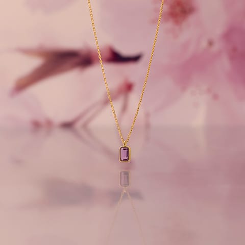 Amethyst Square Gemstone Necklace Amethyst Square Gemstone Necklace