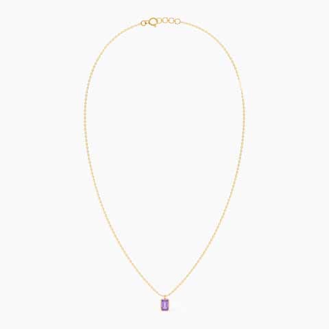 Amethyst Square Gemstone Necklace