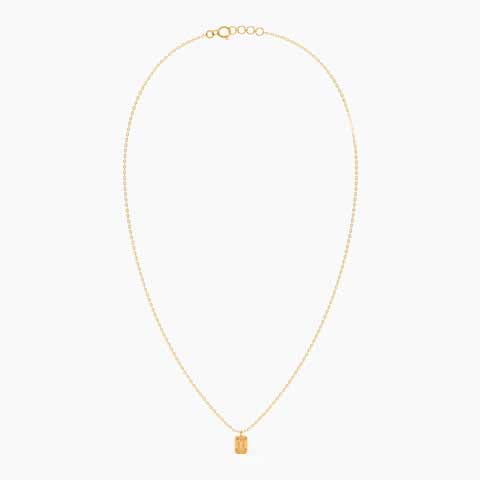 Citrine Cube Gemstone Necklace