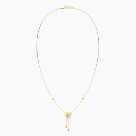 Cubical Green Gemstone Necklace