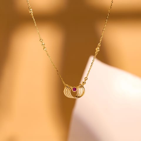 Ruby Ruffle Gemstone Necklace