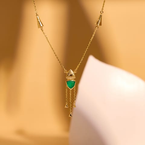 Trinity Green Gemstone Necklace