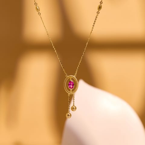 Orbital Ruby Gemstone Necklace