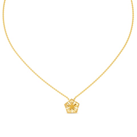 Filigree Floral Lariat Gold Necklace