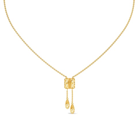 Gleaming Matrix Gold Lariat Necklace